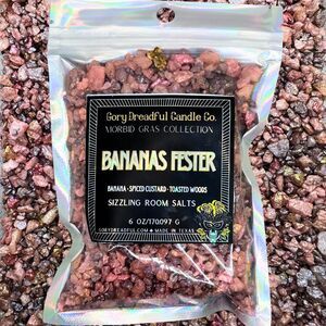 BANANAS FESTER  Sizzling Room Salts: Banana · Spiced Custard · Toasted Woods